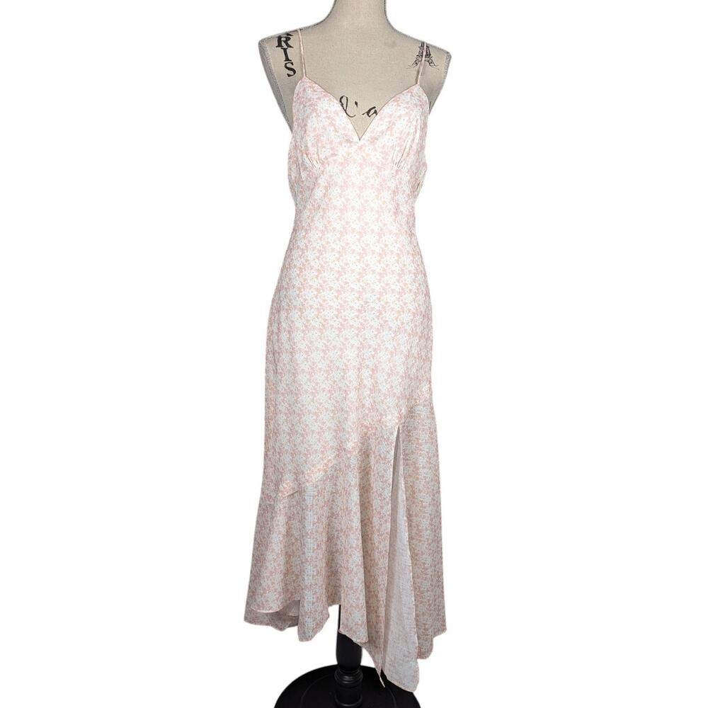 Cotton Candy LA Floral Print Spaghetti Strap Maxi Dress Blush Pink Size L